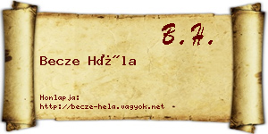 Becze Héla névjegykártya